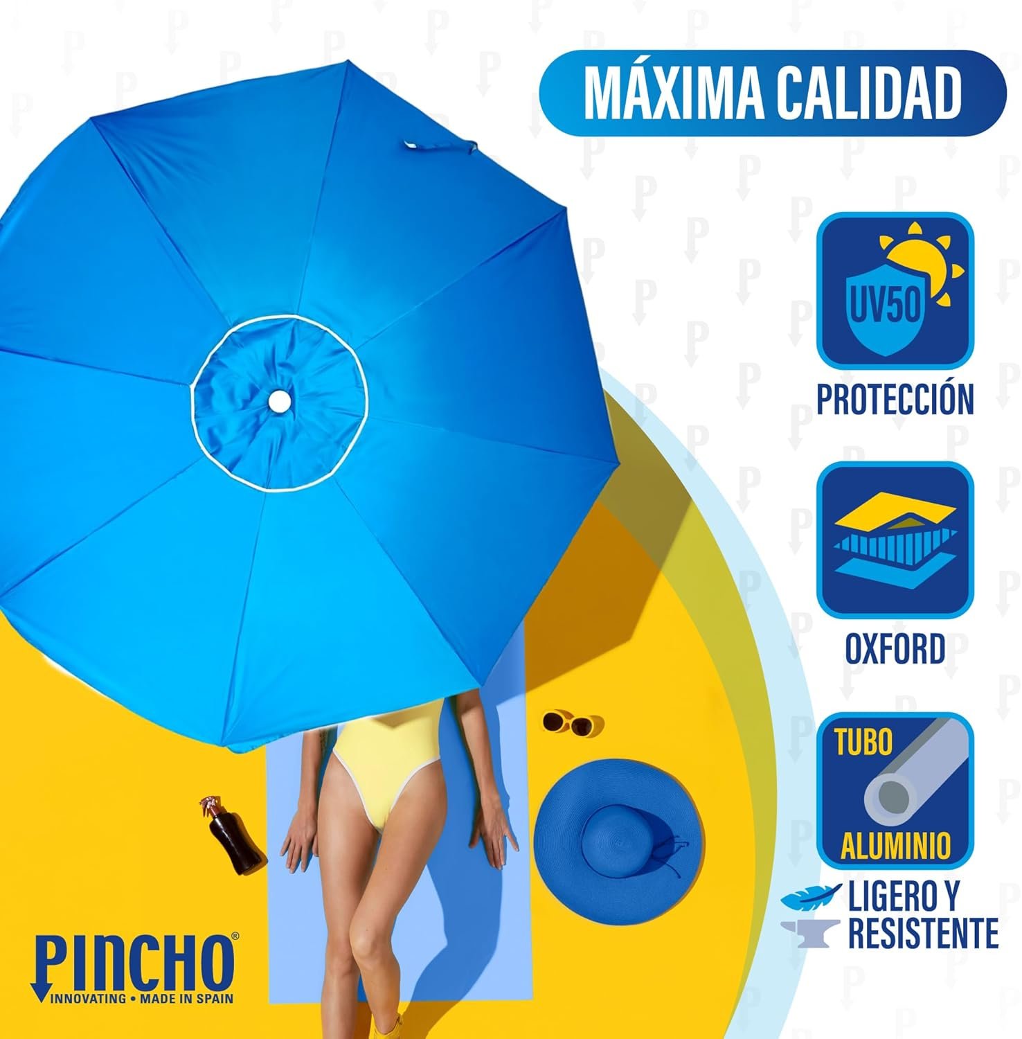 Pincho Sombrilla 240 cm - Protección Solar UPF50+ y Durabilidad en Aluminio